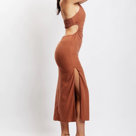 Brand New Brown Linen Dress - Picture 5 of 7